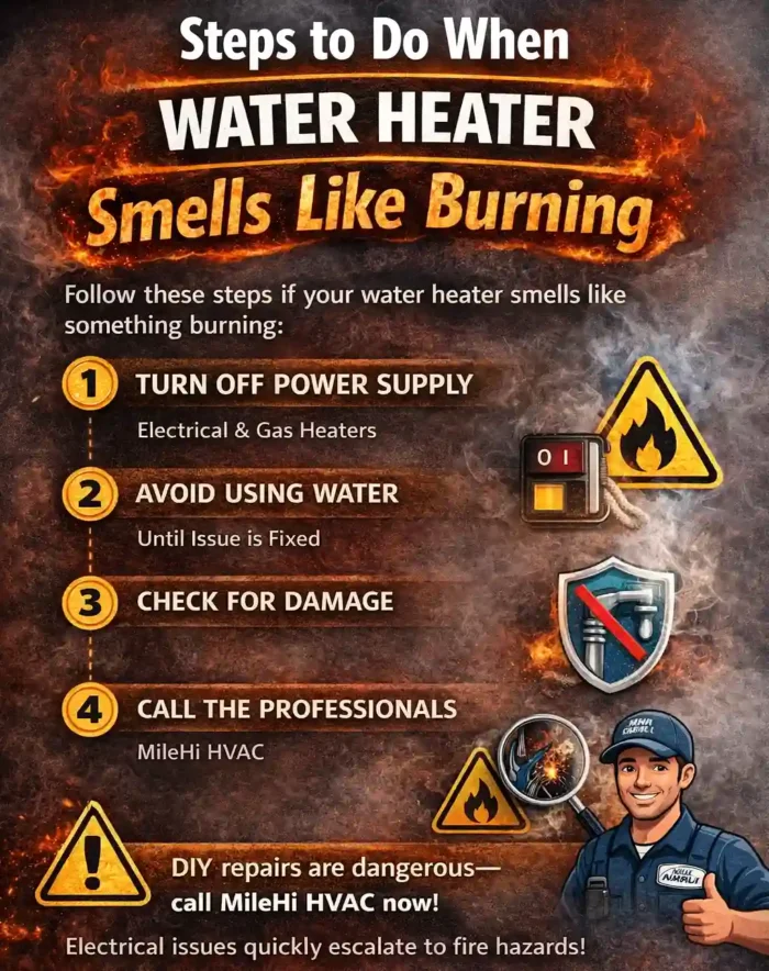 Steps to do when water heater smells like burning