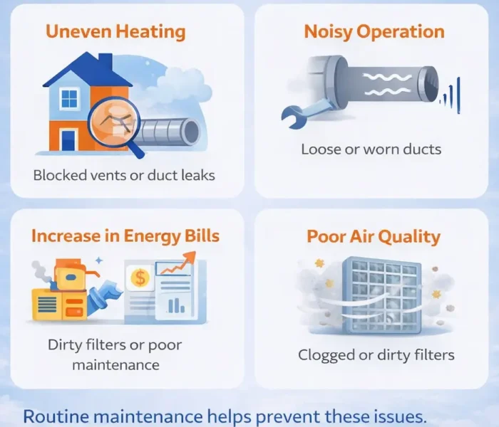 Common issues of forced air heating system