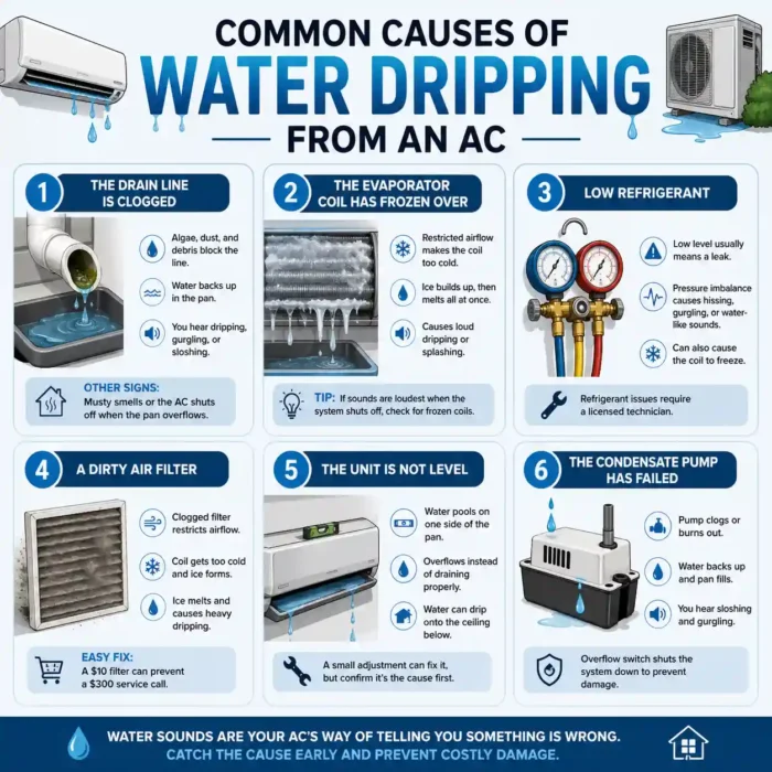 Common Causes of Water Dripping from an AC