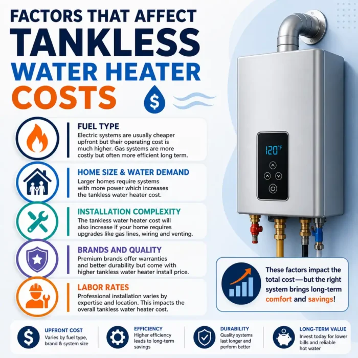 Factors That Affect Tankless Water Heater Costs